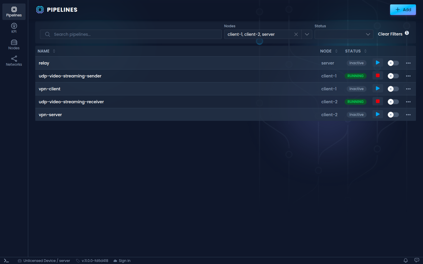 The dashboard