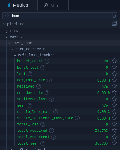 Screenshot showing search for metric